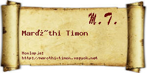 Maróthi Timon névjegykártya